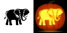 Elephant Pumpkin Stencil