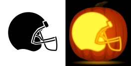 Football Helmet Pumpkin Stencil