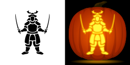 Samurai Pumpkin Stencil
