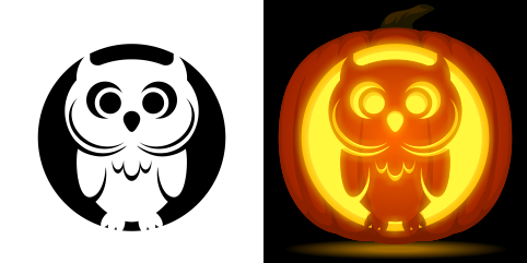 Free Cute Owl Pumpkin Stencil