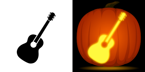 Guitar Pumpkin Stencil